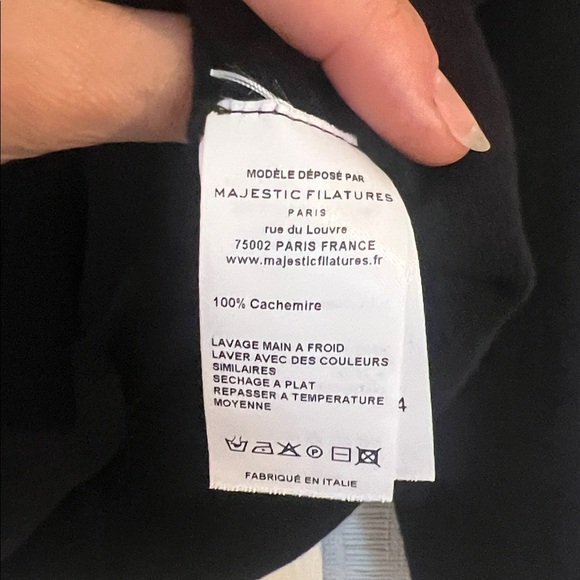 NEW MAJESTIC FILATURES cashmere long sleeve crew top in black size M (3) - Picture 8 of 9